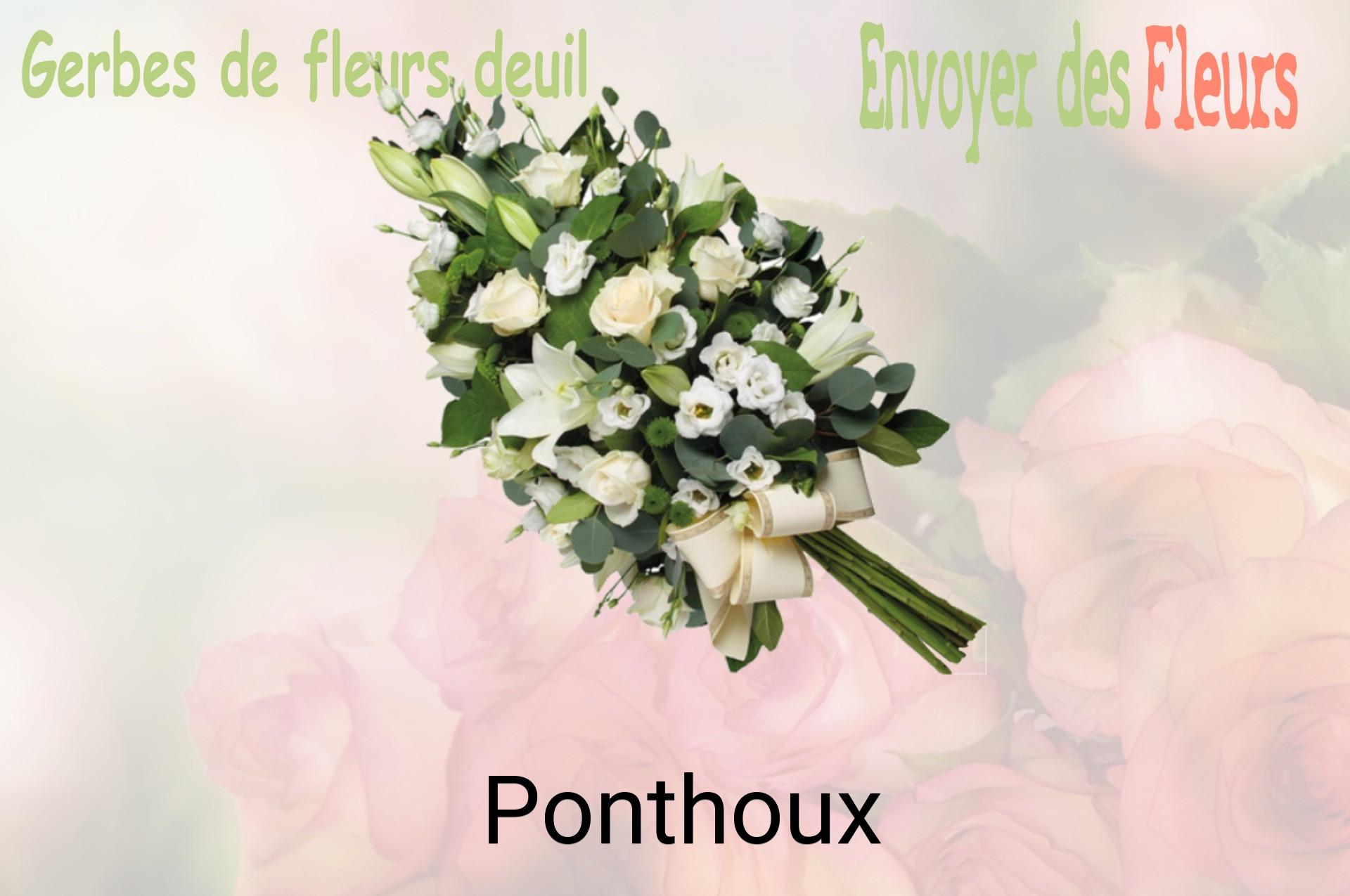 Gerbe de fleurs de deuil livrée à Ponthoux